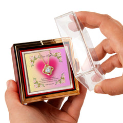 Endless Love - Love Knot Necklace with Rotating Rose Gift Box