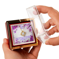 Your Love - Love Knot Necklace with Rotating Rose Gift Box (for Mom)