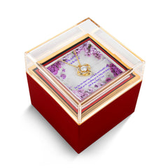 Your Love - Love Knot Necklace with Rotating Rose Gift Box (for Mom)