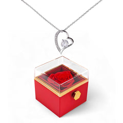 Forever Love (Non-Message Card) - Necklace With Rotating Rose Gift Box