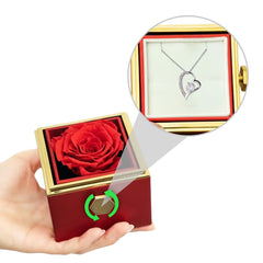 Forever Love (Non-Message Card) - Necklace With Rotating Rose Gift Box