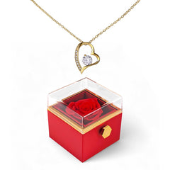 Forever Love (Non-Message Card) - Necklace With Rotating Rose Gift Box