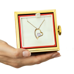 Forever Love (Non-Message Card) - Necklace With Rotating Rose Gift Box