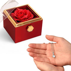 Alluring Beauty (Non-Message Card) - Necklace With Rotating Rose Gift Box
