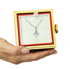Alluring Beauty (Non-Message Card) - Necklace With Rotating Rose Gift Box