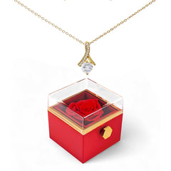 Alluring Beauty (Non-Message Card) - Necklace With Rotating Rose Gift Box