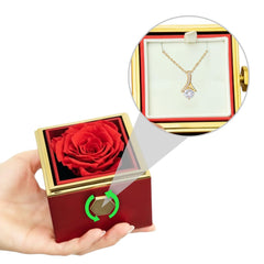 Alluring Beauty (Non-Message Card) - Necklace With Rotating Rose Gift Box